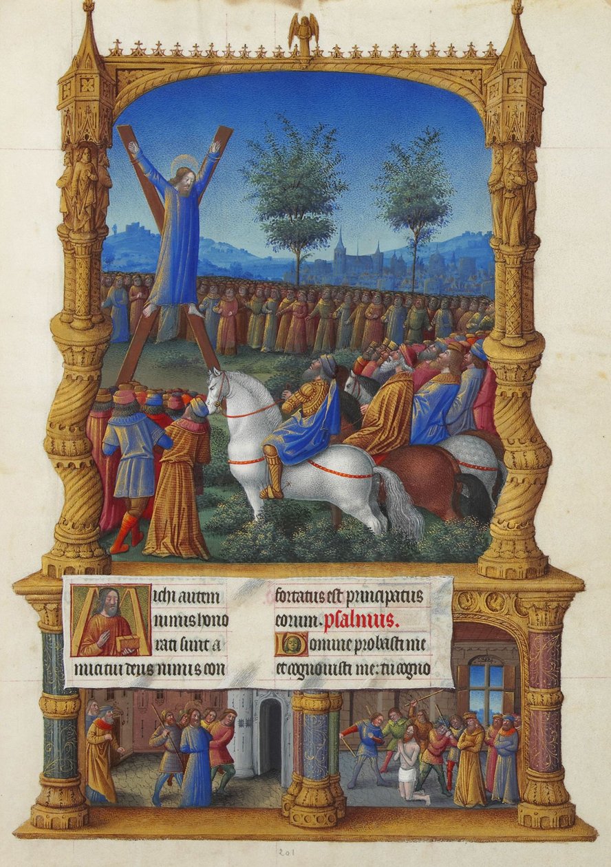 Très Riches Heures du Duc de Berry - Męczeństwo św. Andrzeja autorstwa Jean Colombe