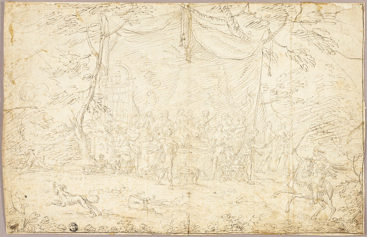 Temat Literacki: Scena bankietowa autorstwa Jean Cotelle the younger