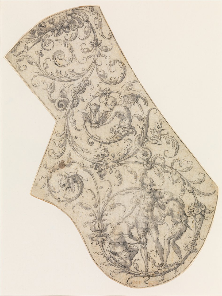 Projekt prawego naramiennika zbroi paradnej, ca. 1555. autorstwa Jean Cousin the Elder.