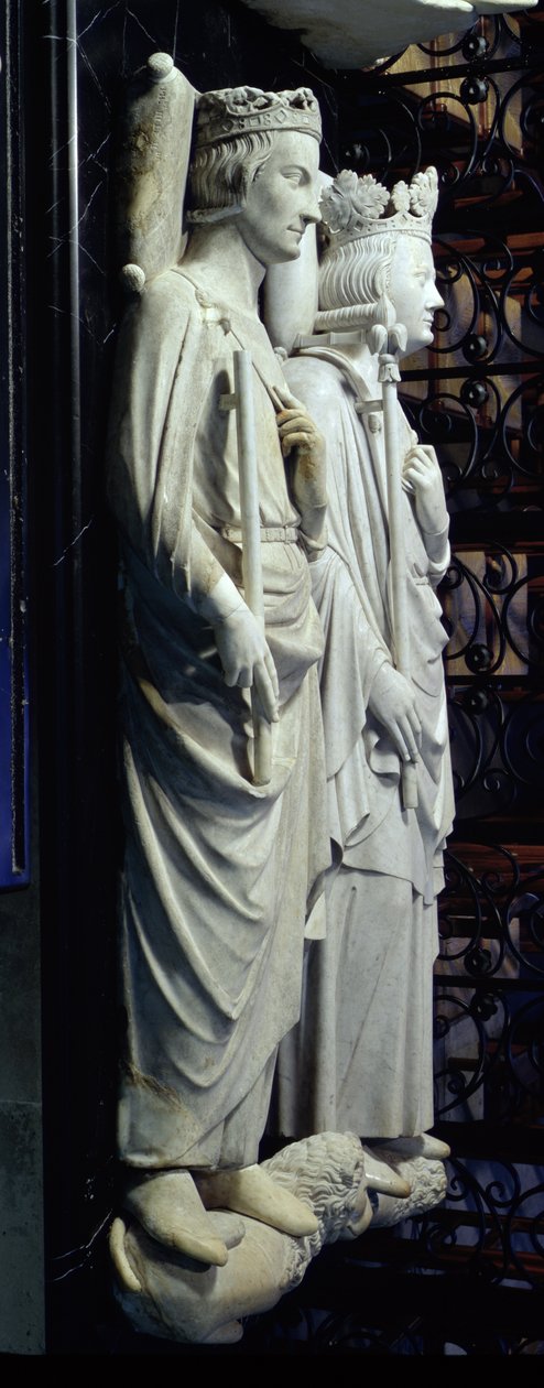 Podobizny Filipa III (1245-85) Śmiałego i Filipa IV (1268-1314) Sprawiedliwego (marmur) autorstwa Jean D