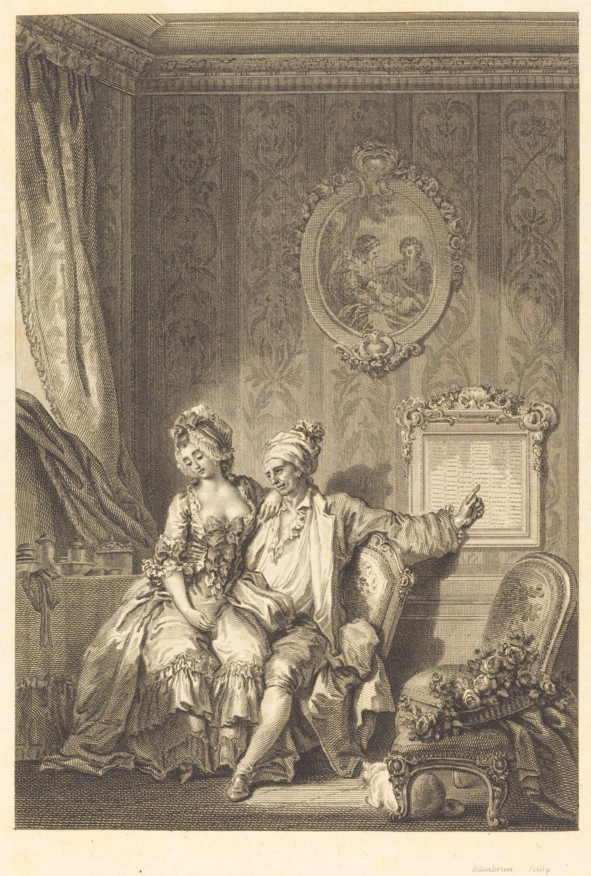 Kalendarz Vieillardów autorstwa Jean Dambrun after Jean Honoré Fragonard