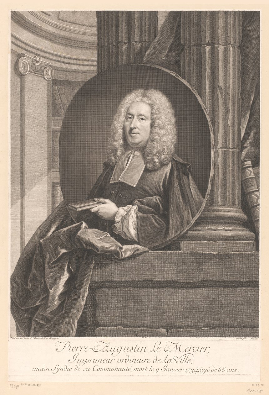 Portret Pierre-Augustina Le Mercier Pierre-Augustin Le Mercier (tytuł na obiekcie) autorstwa Jean Daullé