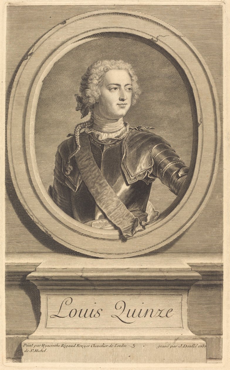 Ludwik XV autorstwa Jean Daullé after Hyacinthe Rigaud