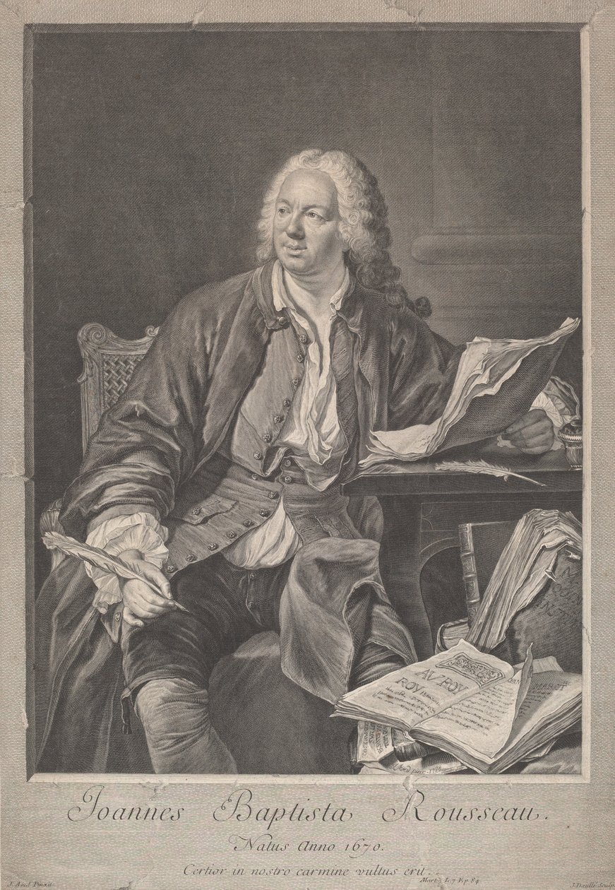 Jean-Baptiste Rousseau autorstwa Jean Daullé, after Jacques Andre Joseph Camelot Aved