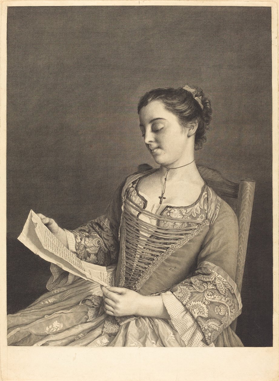 Pani Lavergne autorstwa Jean Daullé and Simon Francois Ravenet I after Jean Étienne Liotard