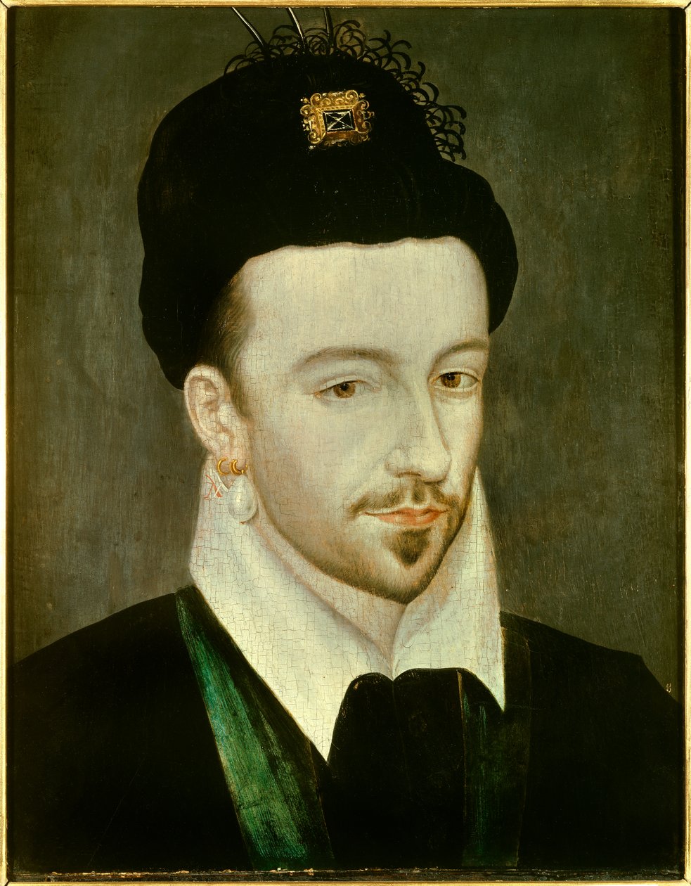 Portret króla Francji Henryka III (1551-1589) Obraz przypisywany Jeanowi Ducourtowi (2. poł. XVI w.) Słońce. 0,29 x 0,22 m - Portret króla Henryka III Francji (1551-1589). Obraz przypisywany Jeanowi Ducourtowi (2. poł. XVI w.) autorstwa Jean Decourt