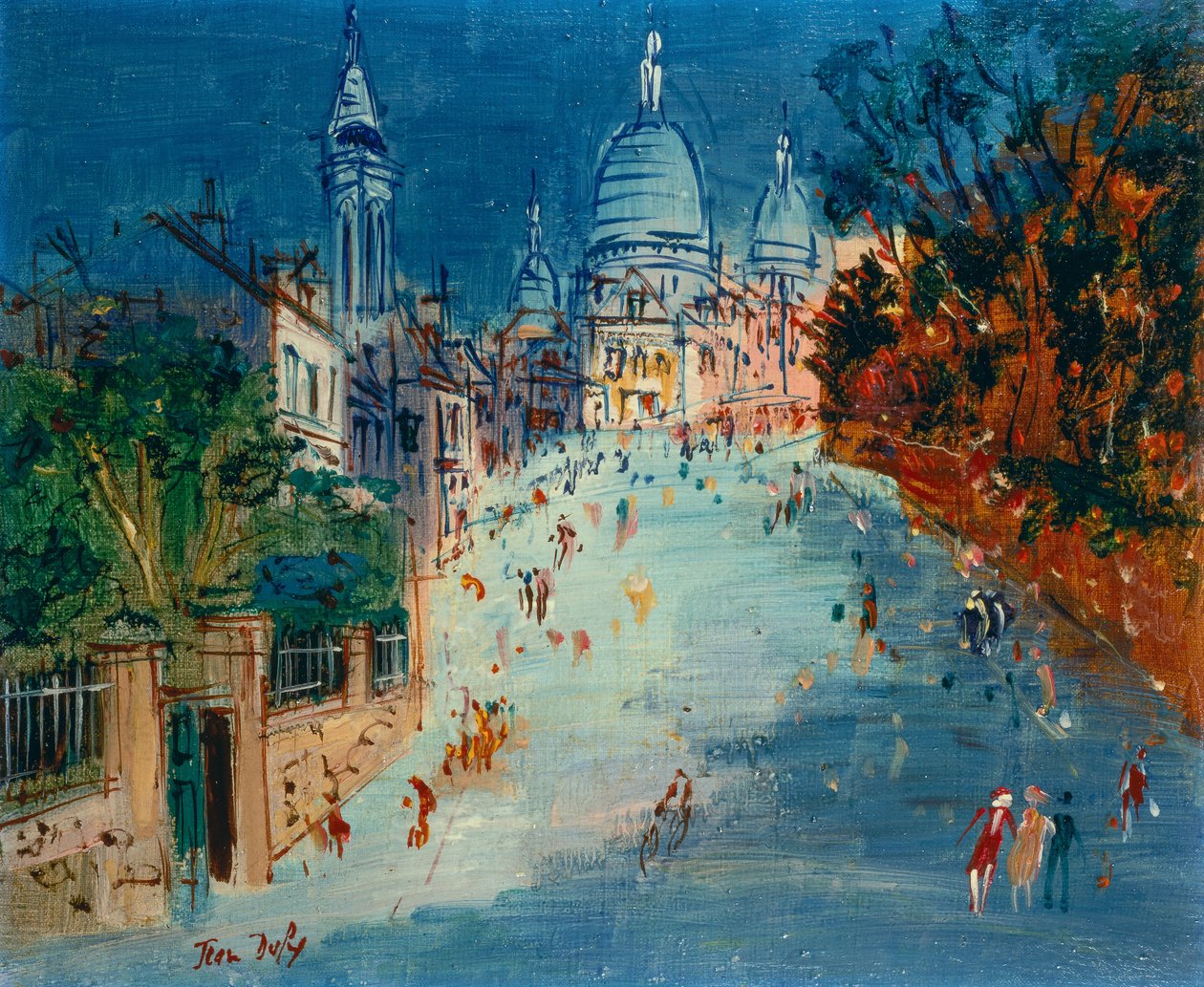 Ulica na Montmartrze (olej na płótnie) autorstwa Jean Dufy