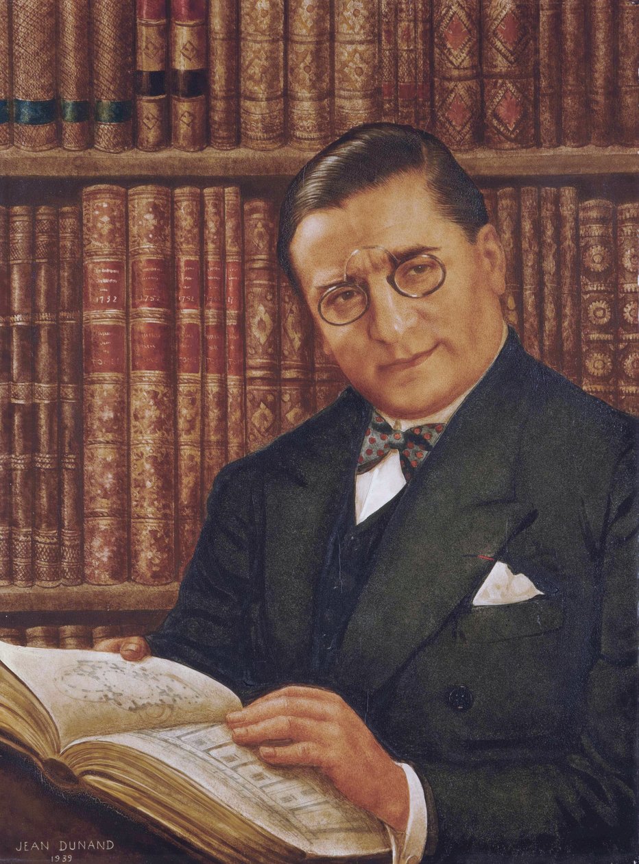 Armand Albert Rateau w swojej bibliotece, autor: Jean Dunand (1877-1942) autorstwa Jean Dunand