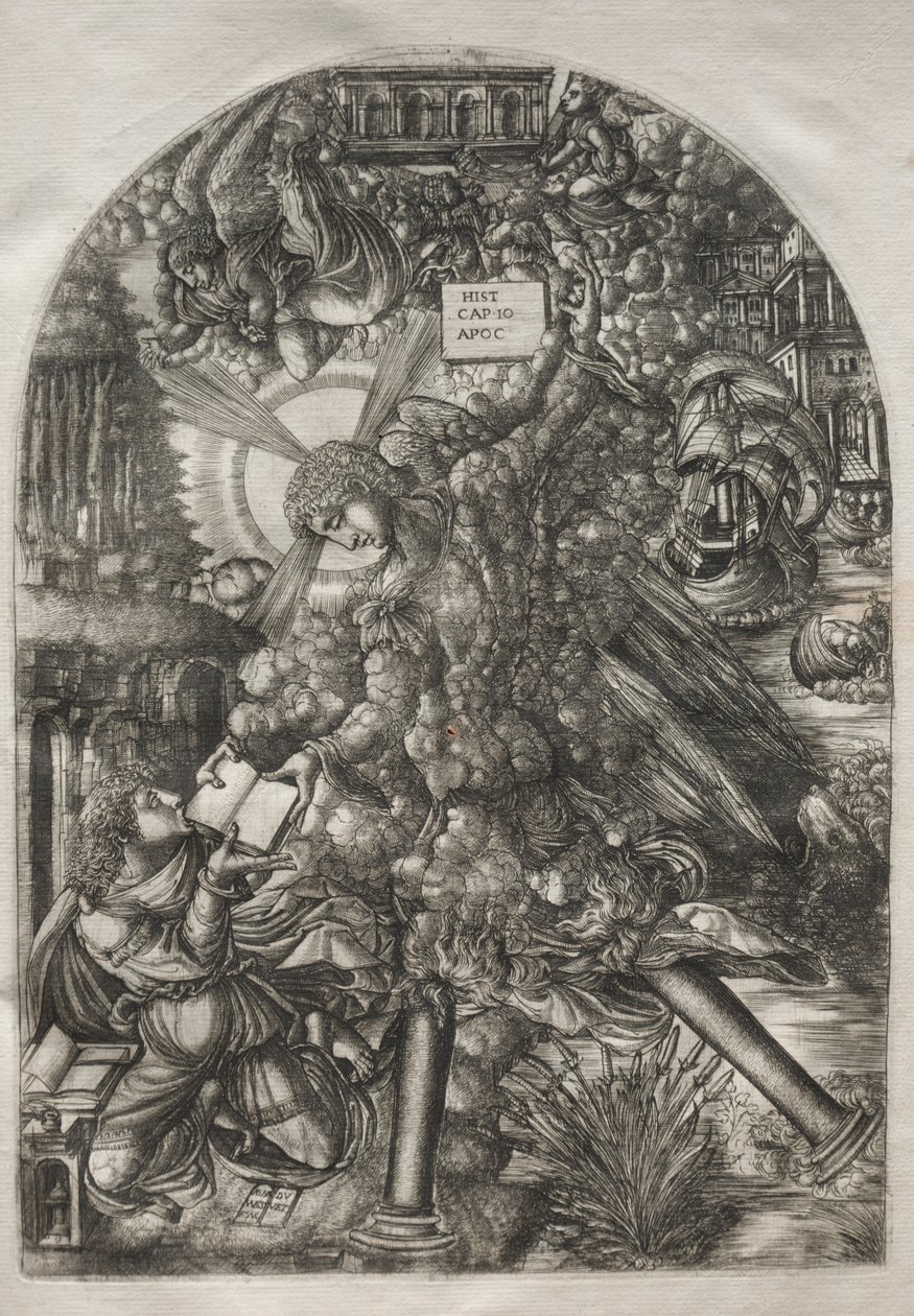 Apokalipsa: Anioł daje św. Janowi Księgę do spożycia, 1546-1556. autorstwa Jean Duvet