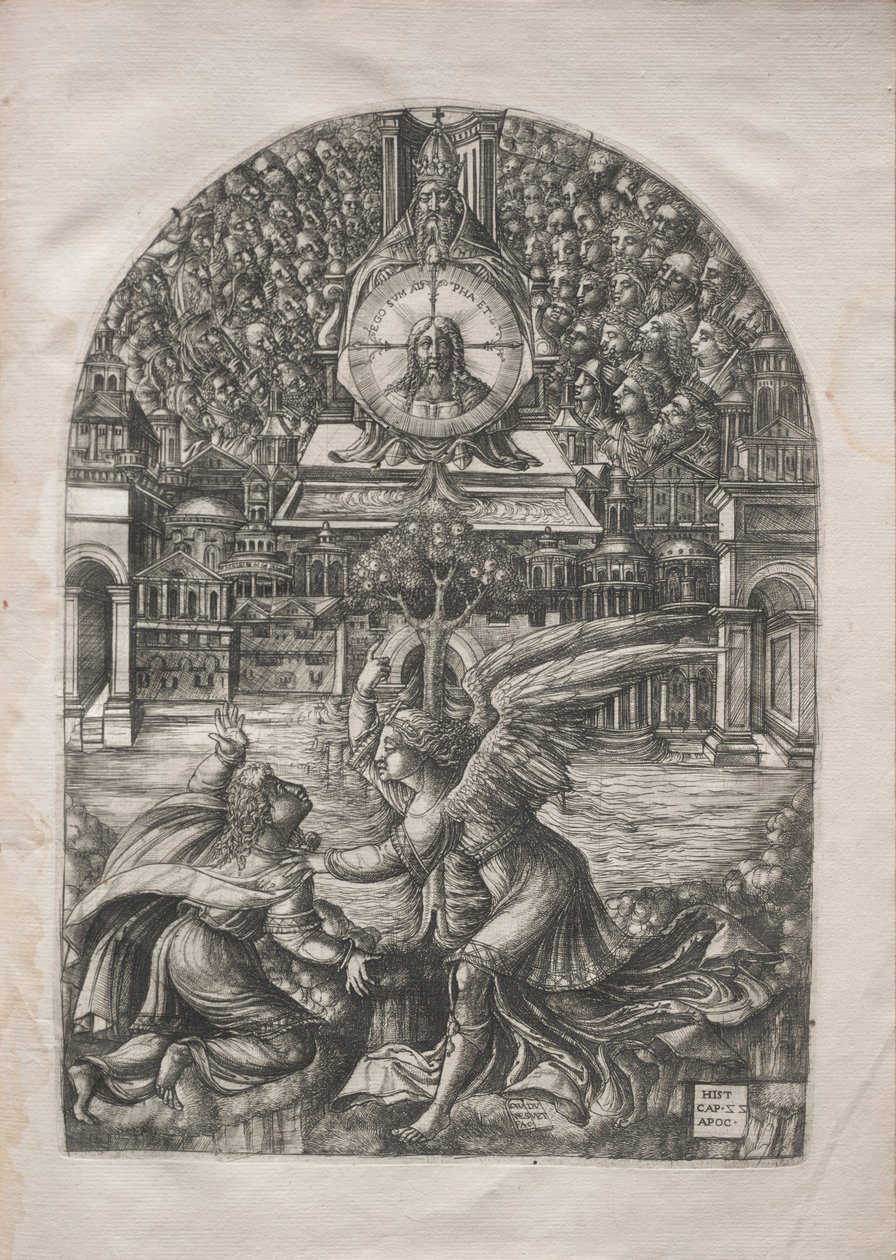 Apokalipsa: Anioł pokazuje św. Jan fontannę żywej wody, 1546-1556. autorstwa Jean Duvet