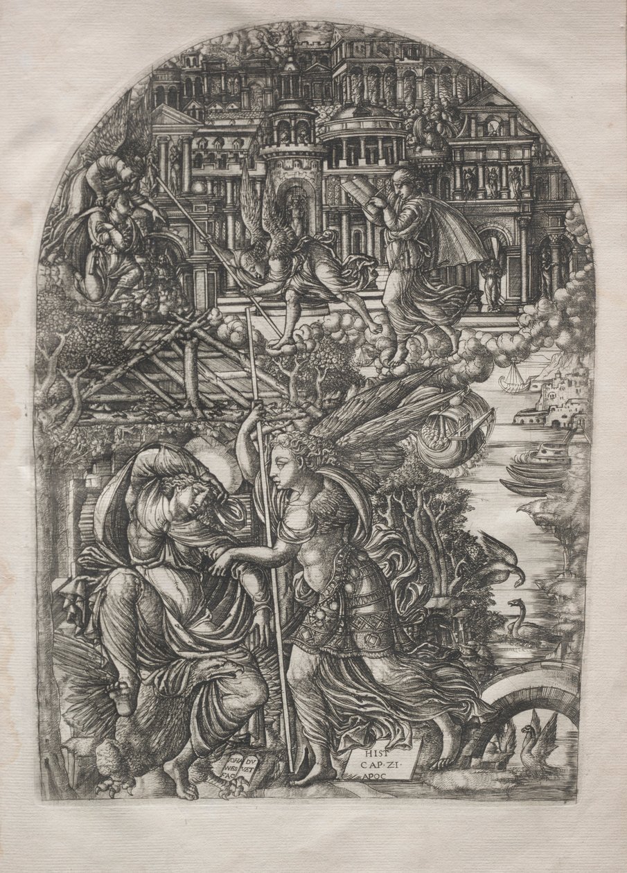 Apokalipsa: Anioł pokazuje św. Janowi Nowe Jeruzalem, 1546-1556. autorstwa Jean Duvet