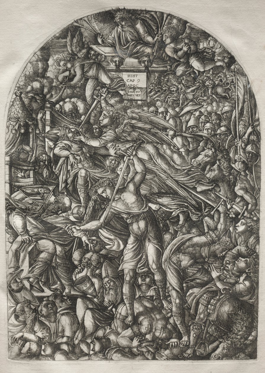 Apokalipsa: Anioł grający w szóstą trąbę, 1546-1556. autorstwa Jean Duvet