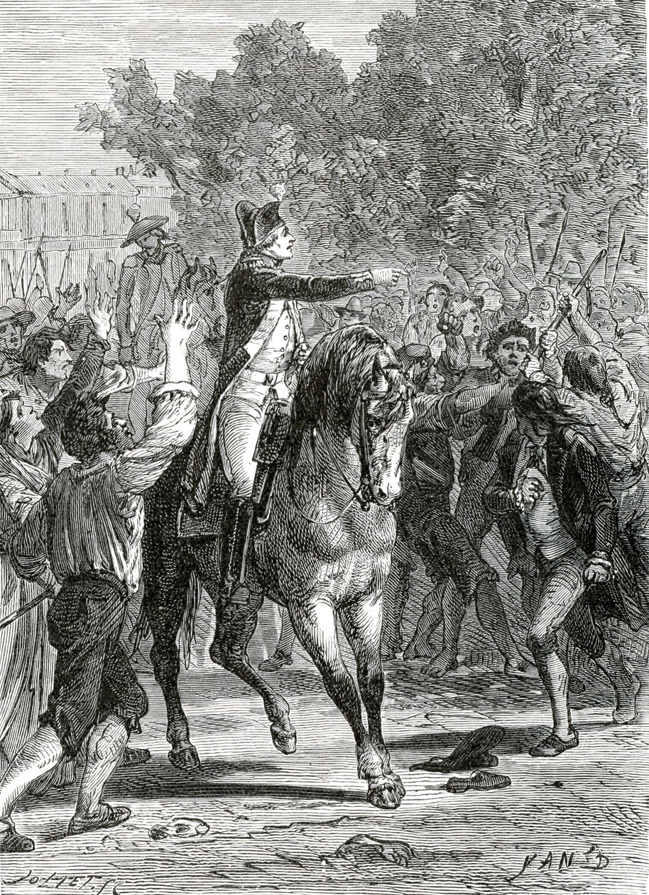 Generał Lafayette, rewolucja francuska autorstwa Jean Edouard (1824-99) Dargent