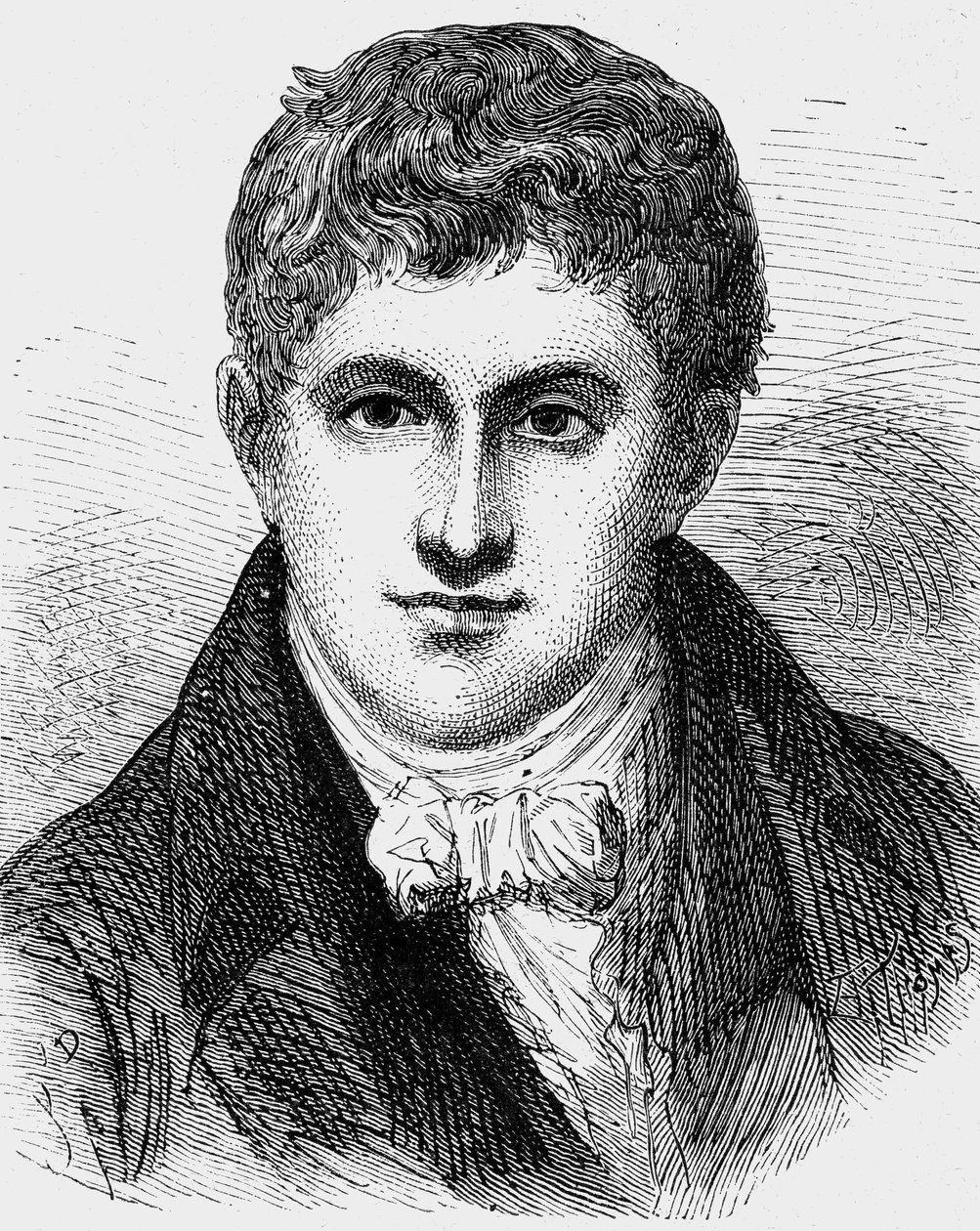 Humphry Davy (1778-1829) angielski fizyk i chemik, grawer autorstwa Jean Edouard Dargent