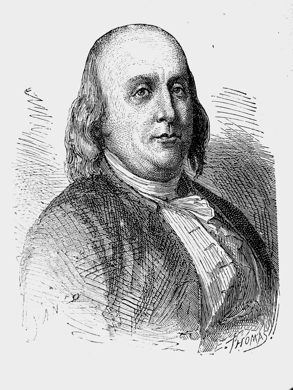 Benjamin Franklin autorstwa Jean Edouard Dargent