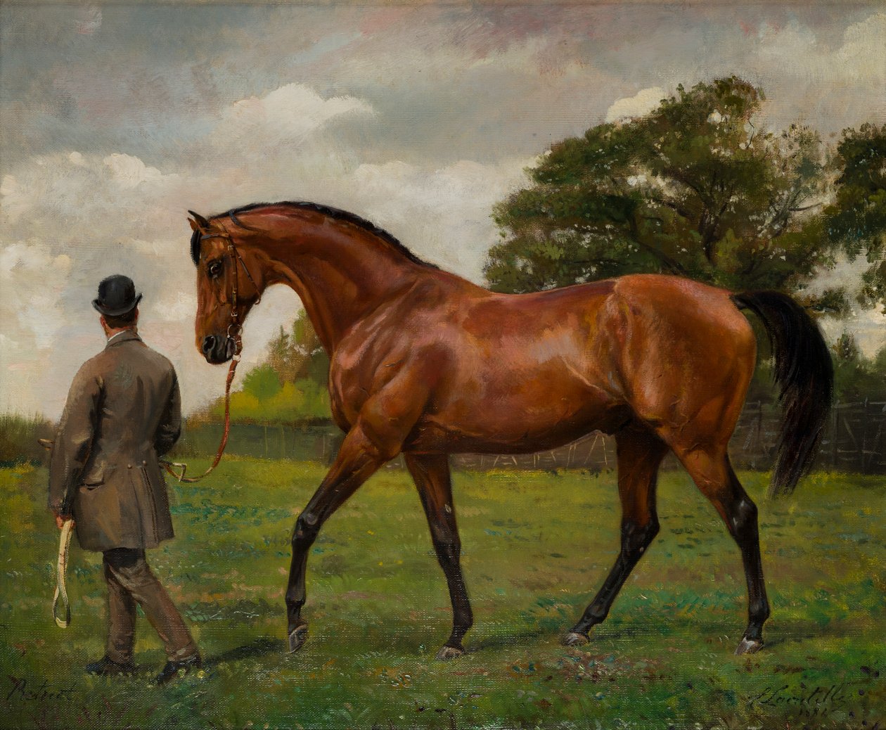 Rekolekcje: zwycięzca Pucharu Doncaster, ok.1884 (olej na płótnie) autorstwa Jean Edouard Lacretelle