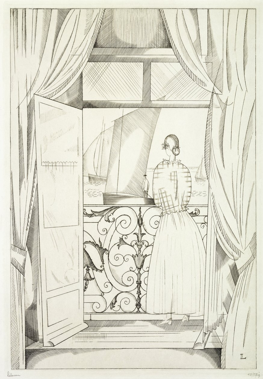 Balkon nad morzem; Le Balcon sur la Mer autorstwa Jean Emile Laboureur