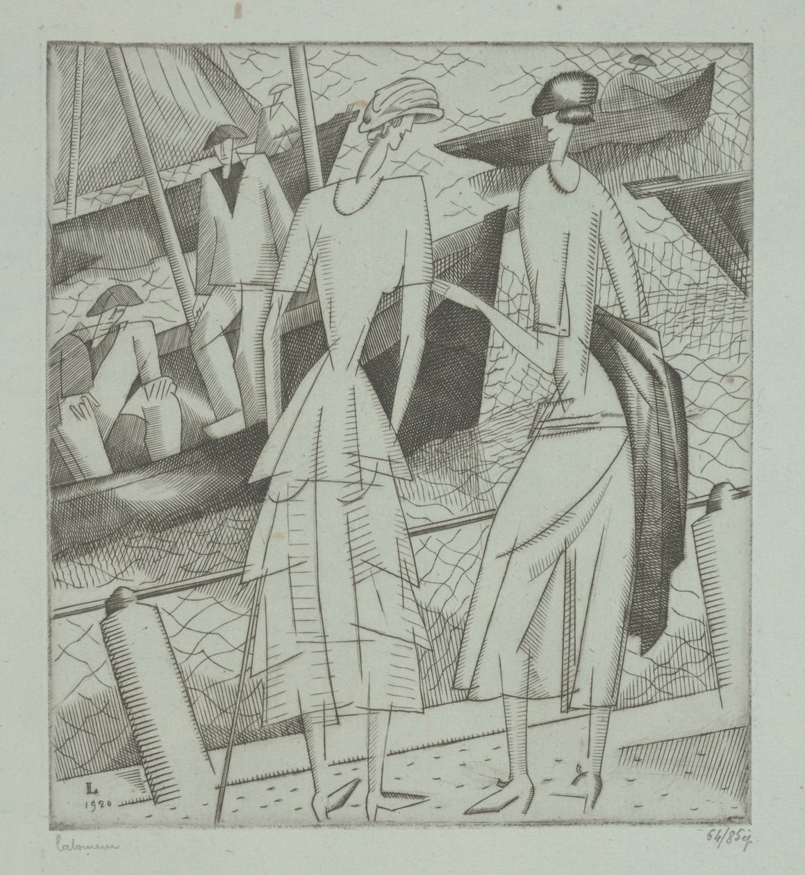 Młode kobiety w porcie autorstwa Jean Emile Laboureur