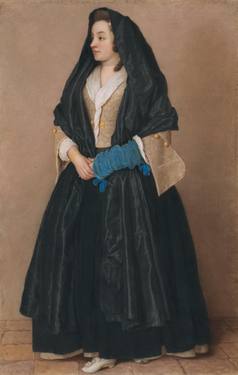 Elegancka młoda kobieta w stroju maltańskim autorstwa Jean Étienne Liotard