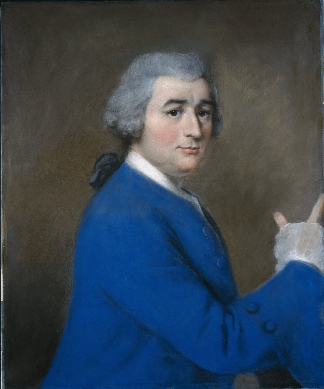 David Garrick, w wysokim płaszczu (pastel na papierze) autorstwa Jean Étienne Liotard