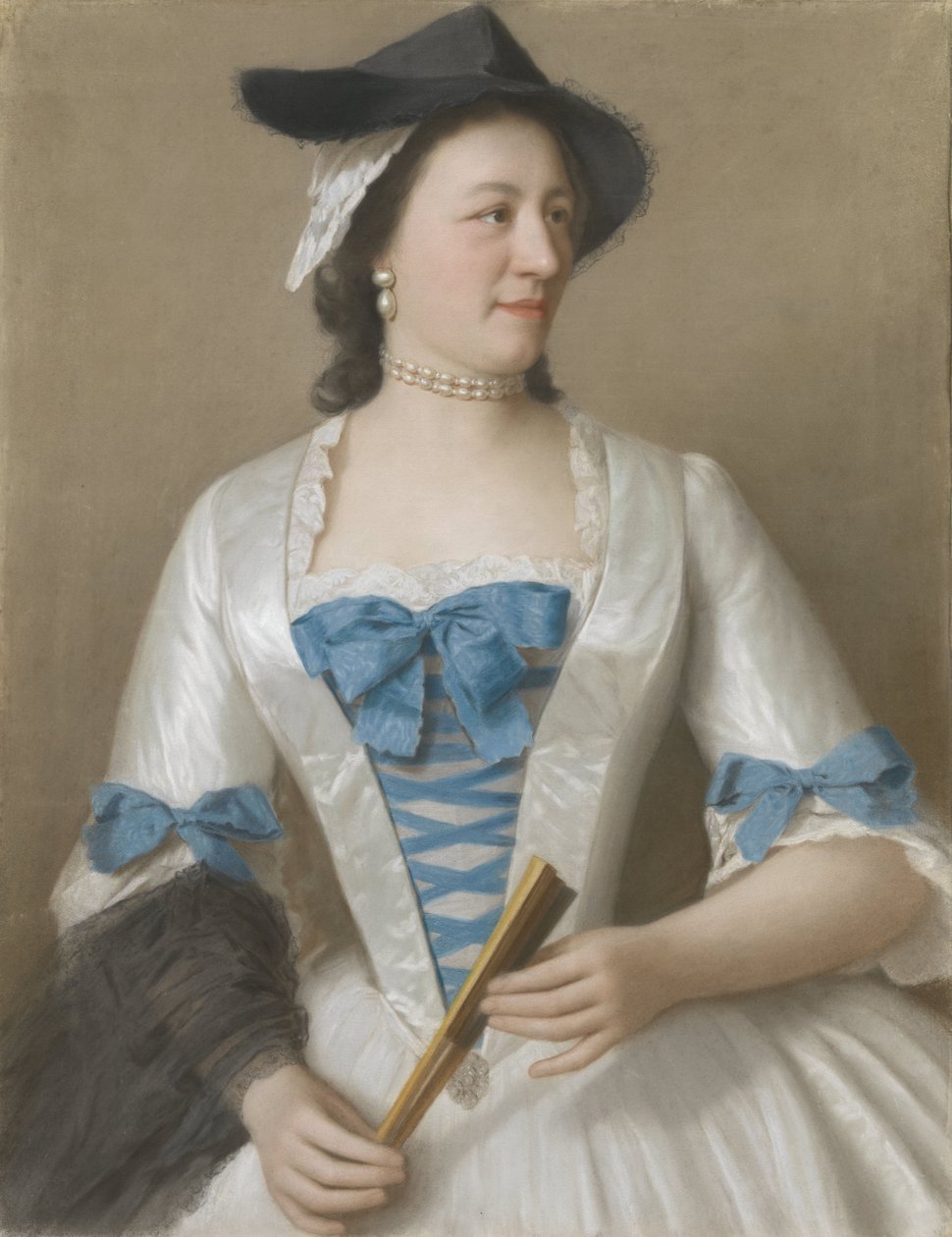 Portret Jeanne-Elisabeth Sellon, Lady Tyrell Jeanne-Elisabeth Sellon (1705-1749), Lady Tyrell, echtgenote van Sir Charles Tyrell, 7de Baronet van Thornton (Buckinghamshire) autorstwa Jean Étienne Liotard