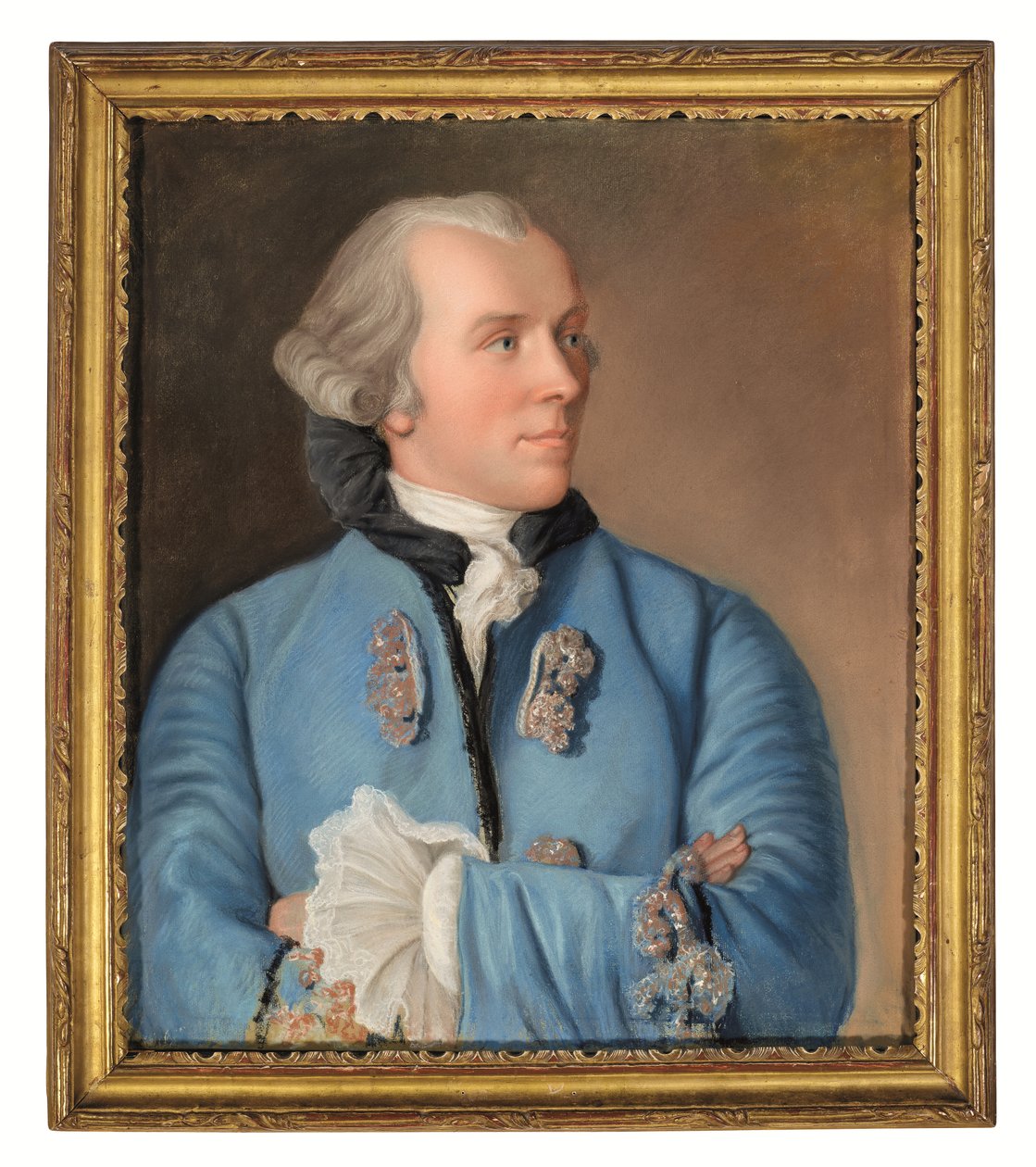 Portret Philiberta Cramera (pastel na niebieskim papierze, naniesiony na płótno) autorstwa Jean Étienne Liotard