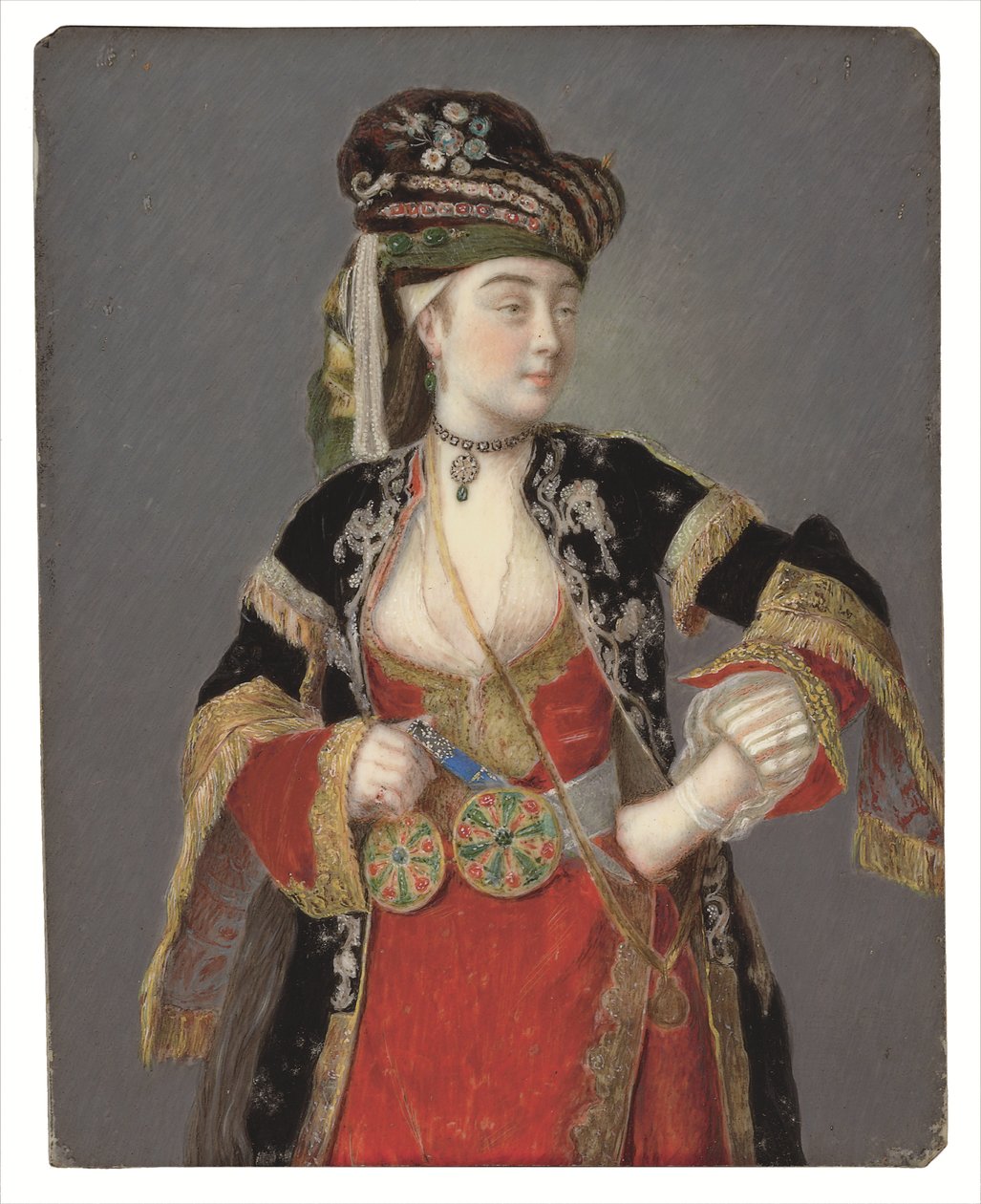 Przypuszczalny portret Laury Tarsi w tureckim stroju autorstwa Jean Étienne Liotard