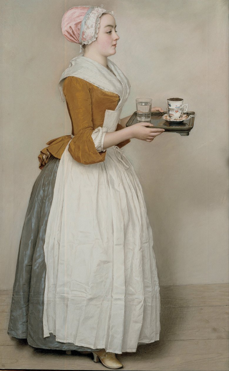 Czekoladowa dziewczyna La Belle Chocolatière de Vienne, ok. 1930 r. 1745 autorstwa Jean Étienne Liotard