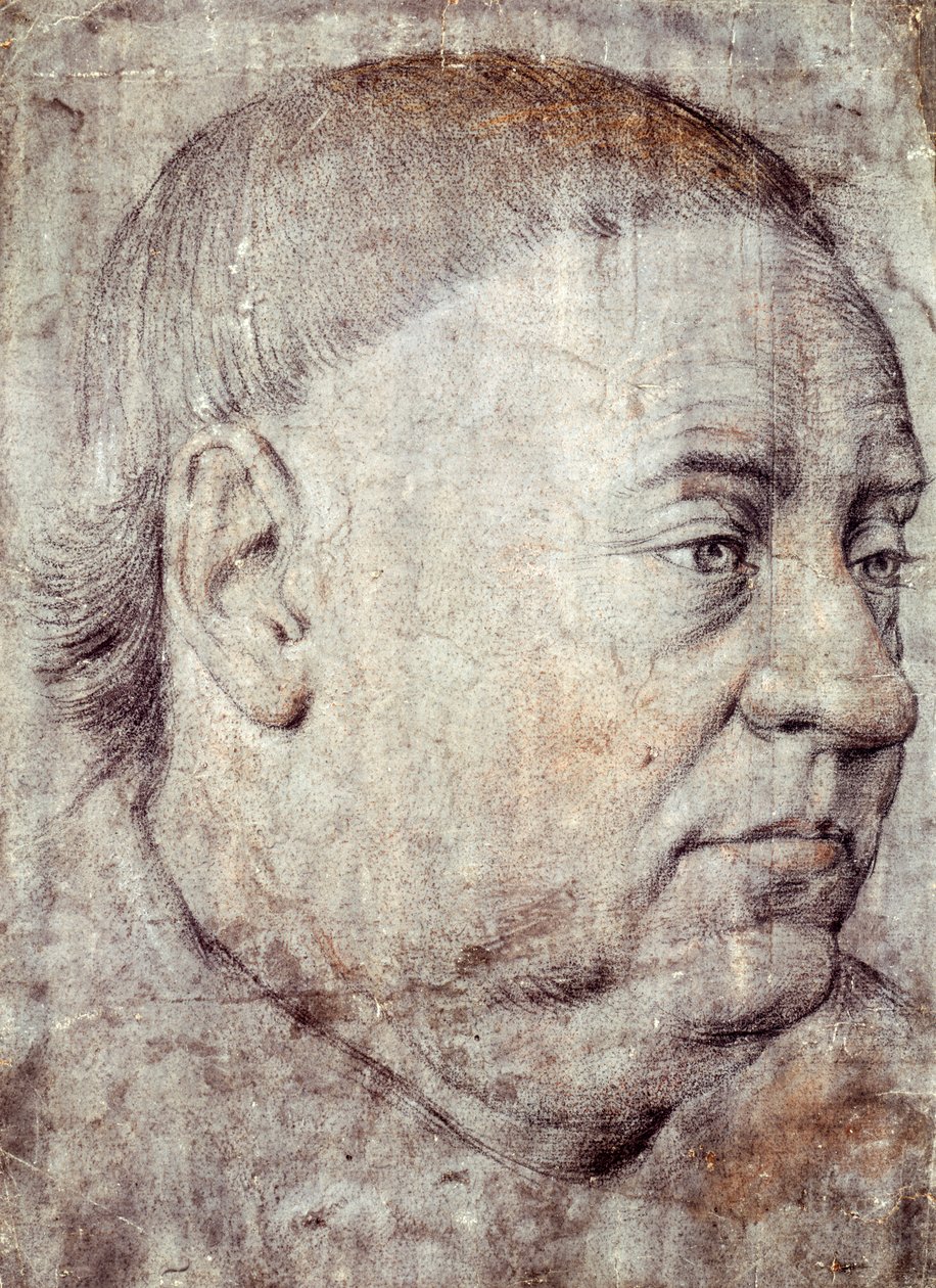 Rysunek do portretu Guillaume Jouvenel des Ursins, kanclerza Karola VII, autorstwa Jeana Fouqueta (około 1415-około 1481) autorstwa Jean Fouquet
