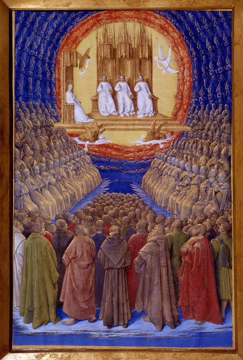 Trójca Święta, prawosławie Miniatura Świętych w „Godzinach Etienne Chevalier” Jeana Fouqueta (1420-1481) autorstwa Jean Fouquet