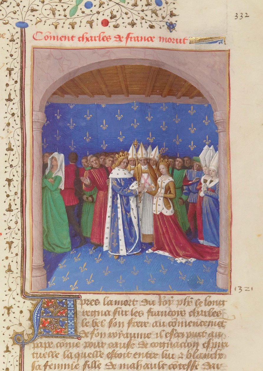 Małżeństwo Karola IV le Bel autorstwa Jean Fouquet