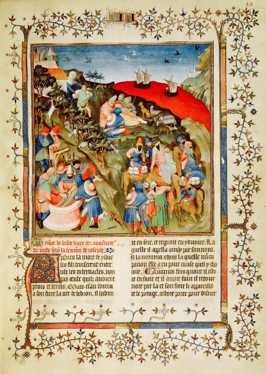 Ms Fr.247 f.25 The Story of Joseph, ilustracja, z  autorstwa Jean Fouquet