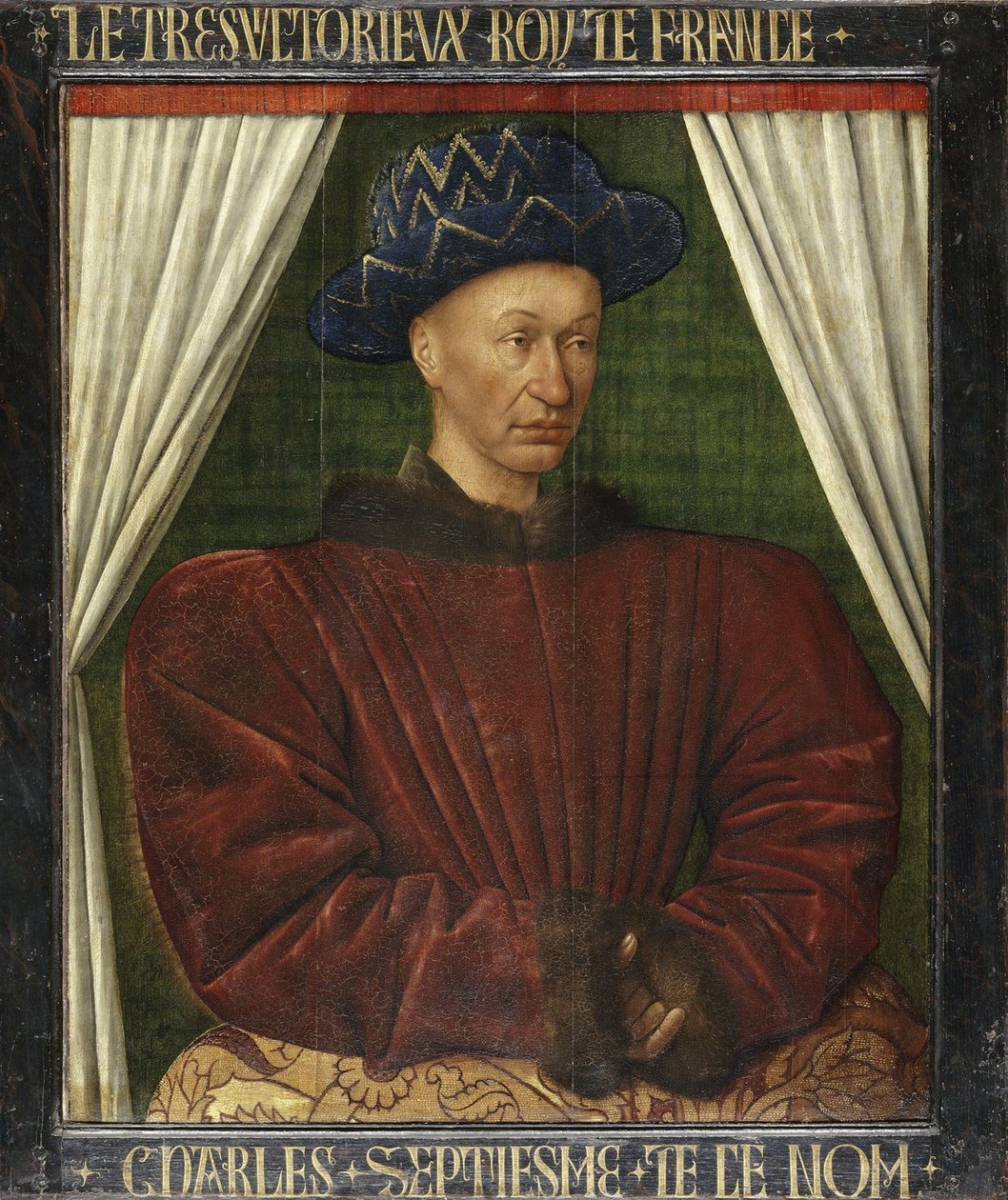 Portret króla Francji Karola VII autorstwa Jean Fouquet