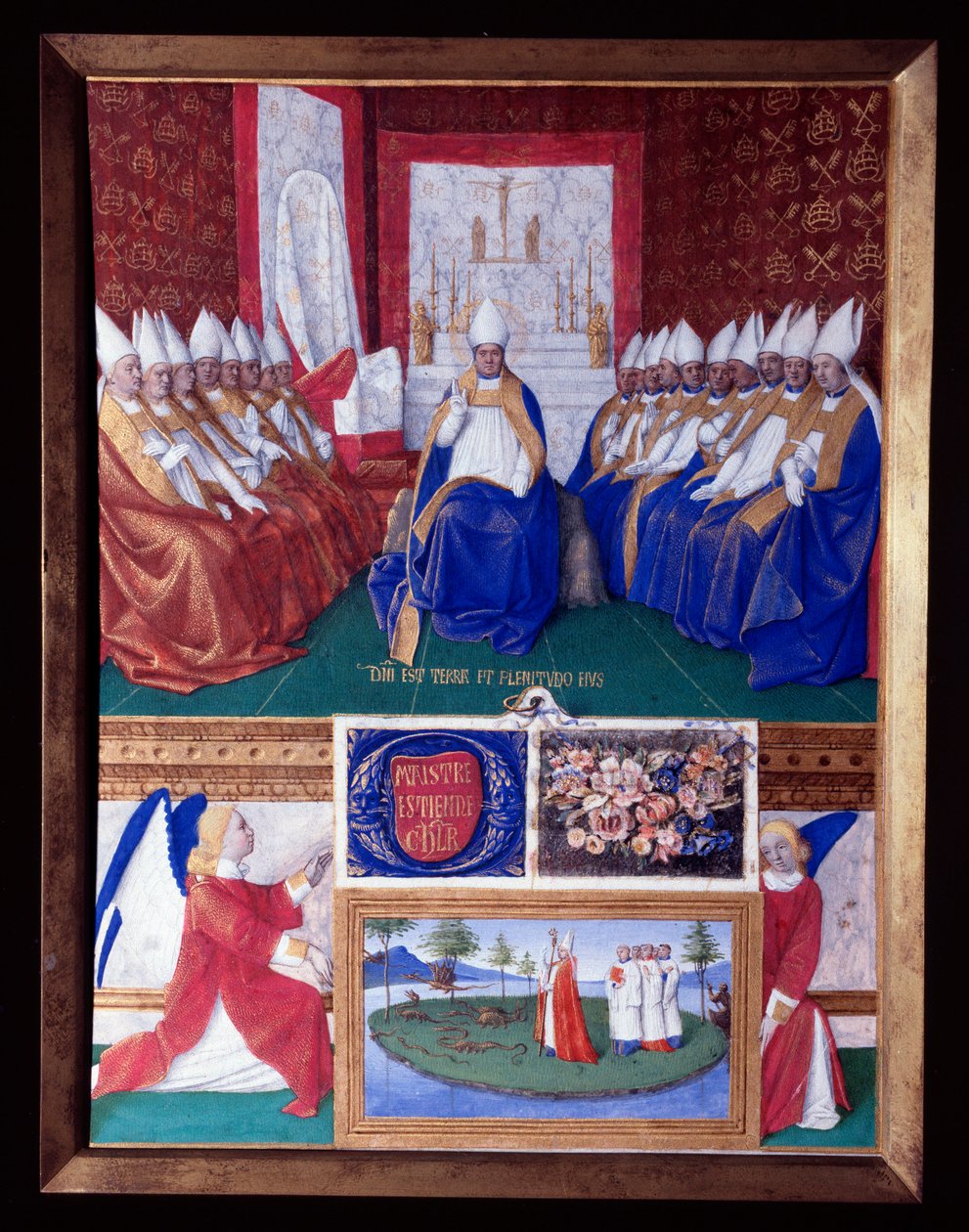Saint Hilaire Saint Hilaire (Saint-Hilaire) (401-449) na sobór zwołany przez papieża Leona I około 445-445 Miniatura zaczerpnięta z „Księgi godzin Etienne Chevalier” Jeana Fouqueta (1420-1477/1481) autorstwa Jean Fouquet
