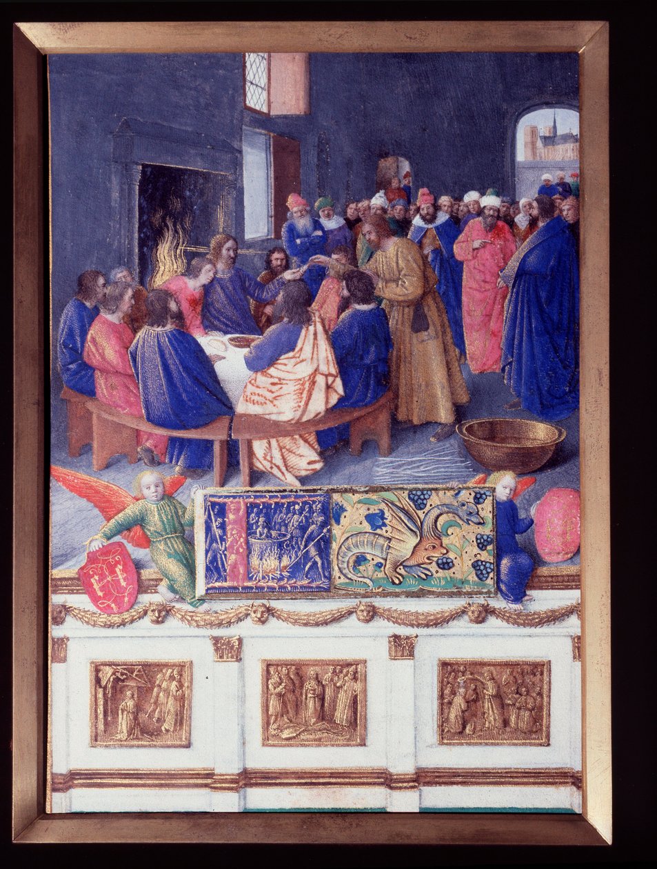 Święty Jan ma Cene. Miniatura zaczerpnięta z „Księgi godzin Etienne Chevalier” Jeana Fouqueta (1420-1477/1481) autorstwa Jean Fouquet