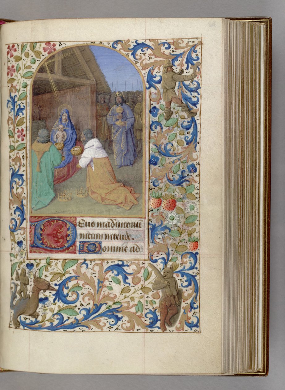 Adoracja Trzech Króli, 1450-1499 autorstwa Jean Fouquet