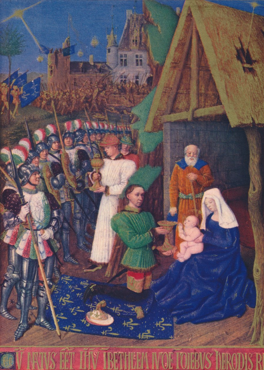 Adoracja Trzech Króli, ok. 1455, 1939 r. autorstwa Jean Fouquet