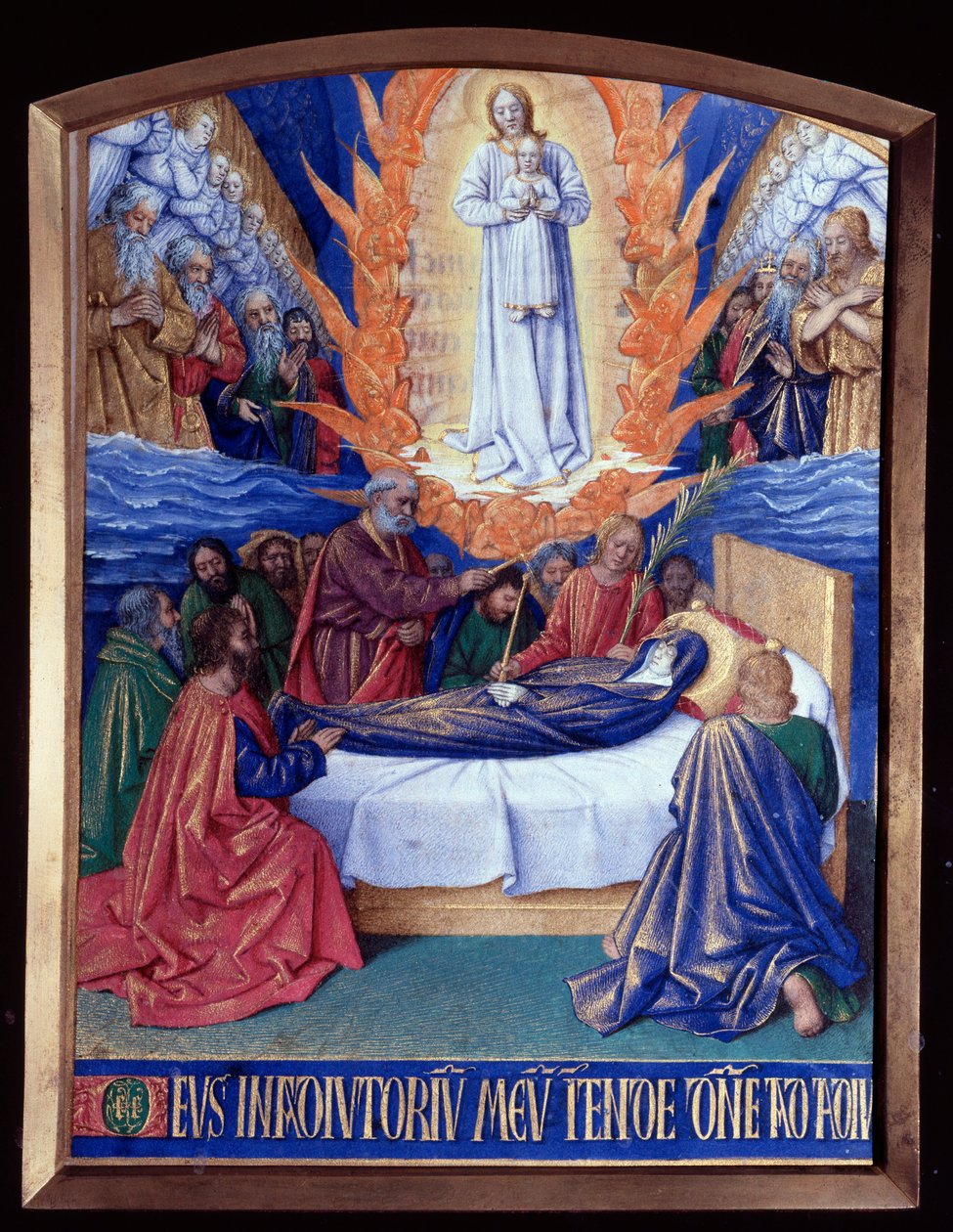 Godziny Dziewicy: Śmierć Dziewicy Miniatura w „Godzinach Etienne Chevalier” Jeana Fouqueta (1420-1481) autorstwa Jean Fouquet