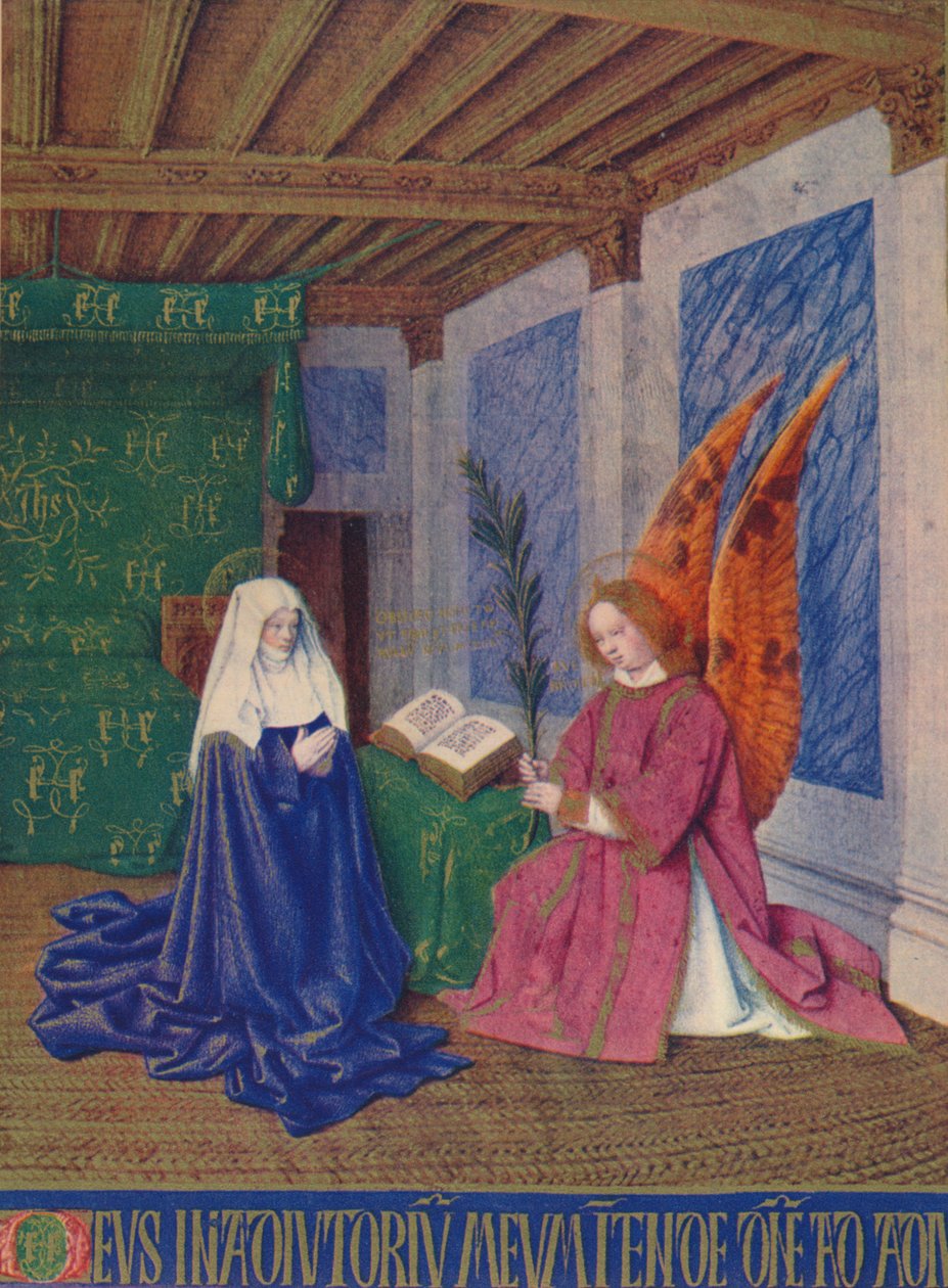 Drugie Zwiastowanie, ok. 1455, 1939 r. autorstwa Jean Fouquet