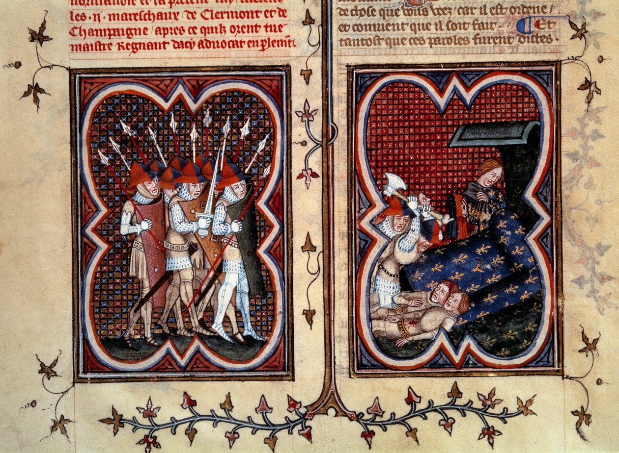 Marechaux Robert de Clermont i Jean de Conflans zostali zamordowani przez Etienne