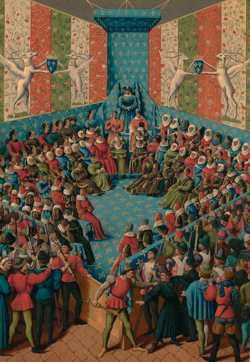 Werdykt w sprawie Jana II z Alencon, XV w. autorstwa Jean Fouquet
