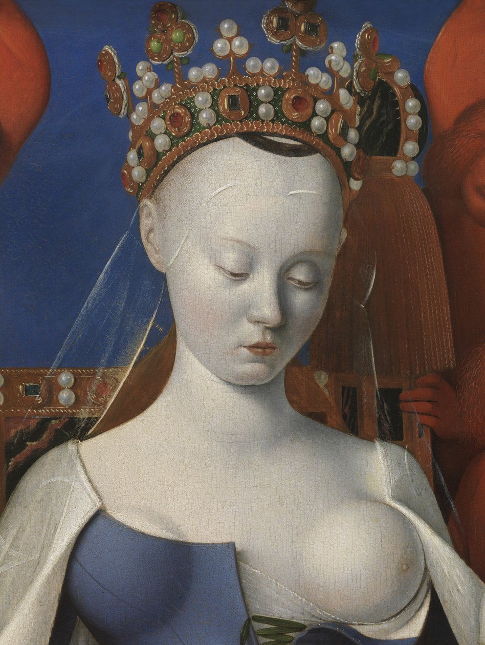 Dziewica z Dzieciątkiem w otoczeniu cherubinów i serafinów, detal autorstwa Jean Fouquet