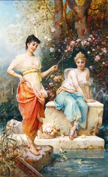Żaby (olej na panelu) autorstwa Jean Francois Armand Felix Bernard