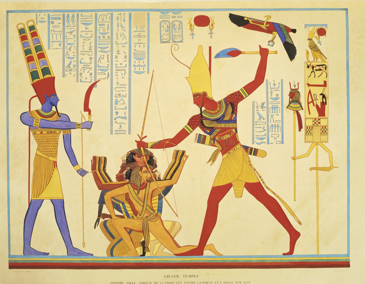 Reprodukcja fresków w świątyni Abu Simbel autorstwa J. F. Champollion autorstwa Jean Francois Champollion