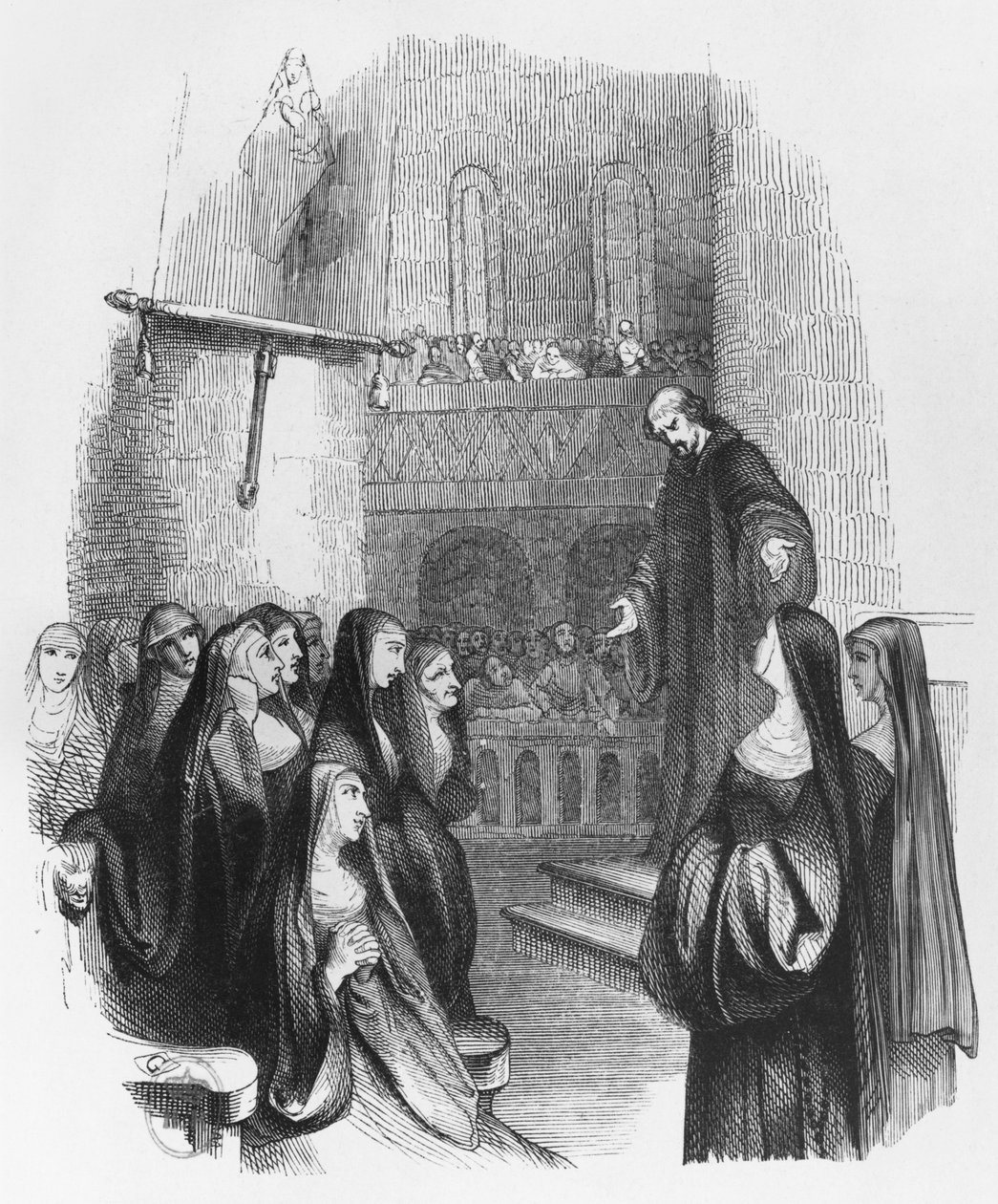 Głoszenie Abelarda w Paraclete, ilustracja z „Lettres d