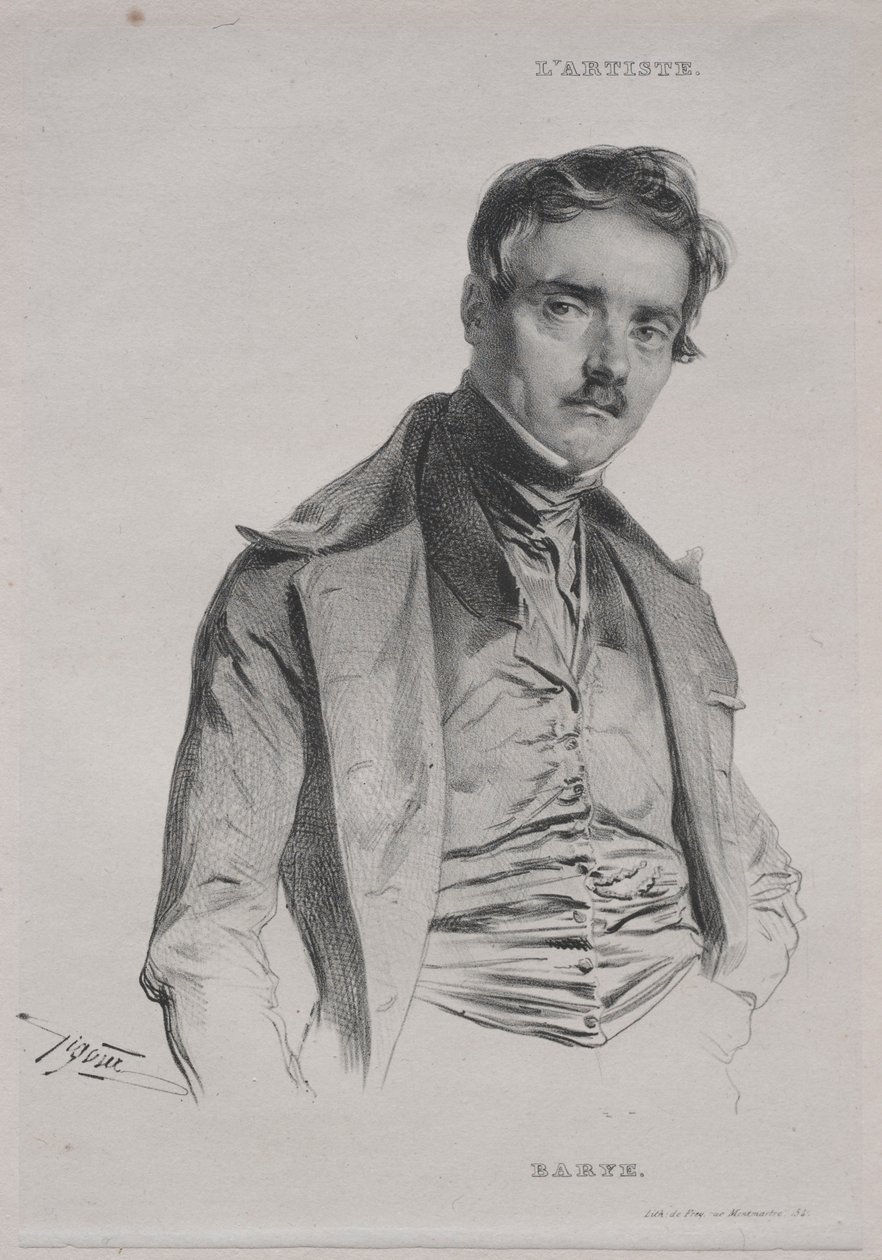 Antoine-Louis Barye. autorstwa Jean Francois Gigoux