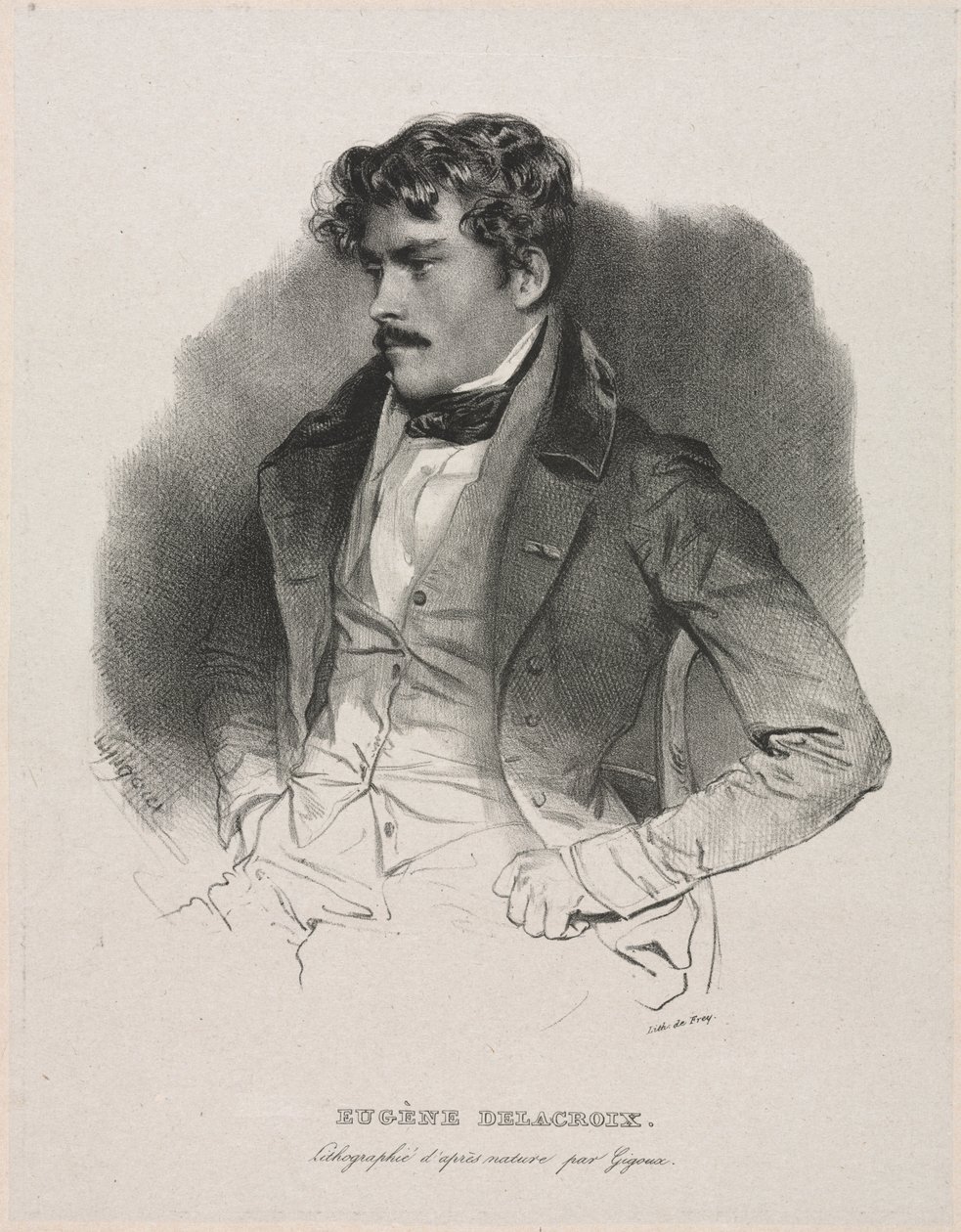 Eugène Delacroix autorstwa Jean Francois Gigoux