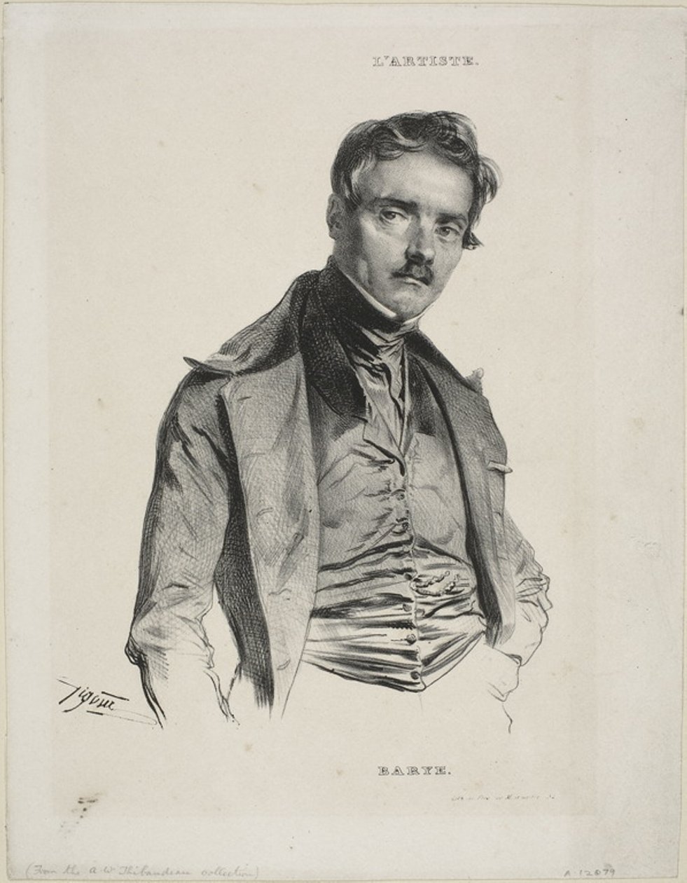 Portret rzeźbiarza Antoine-Louis Barye autorstwa Jean Francois Gigoux