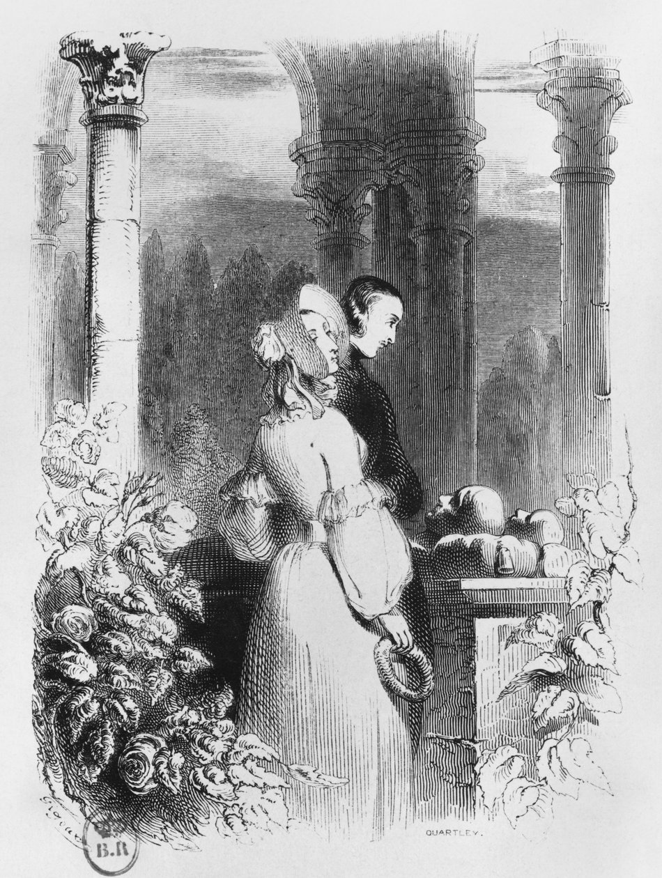 Zwiedzanie grobowca Heloise i Abelard, ilustracja z „Lettres d