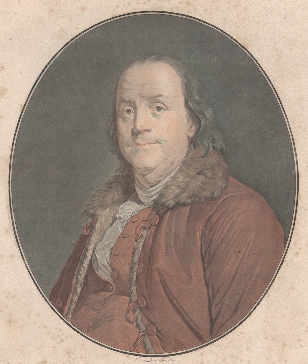 Benjamin Franklin, 1789. autorstwa Jean Francois Janinet